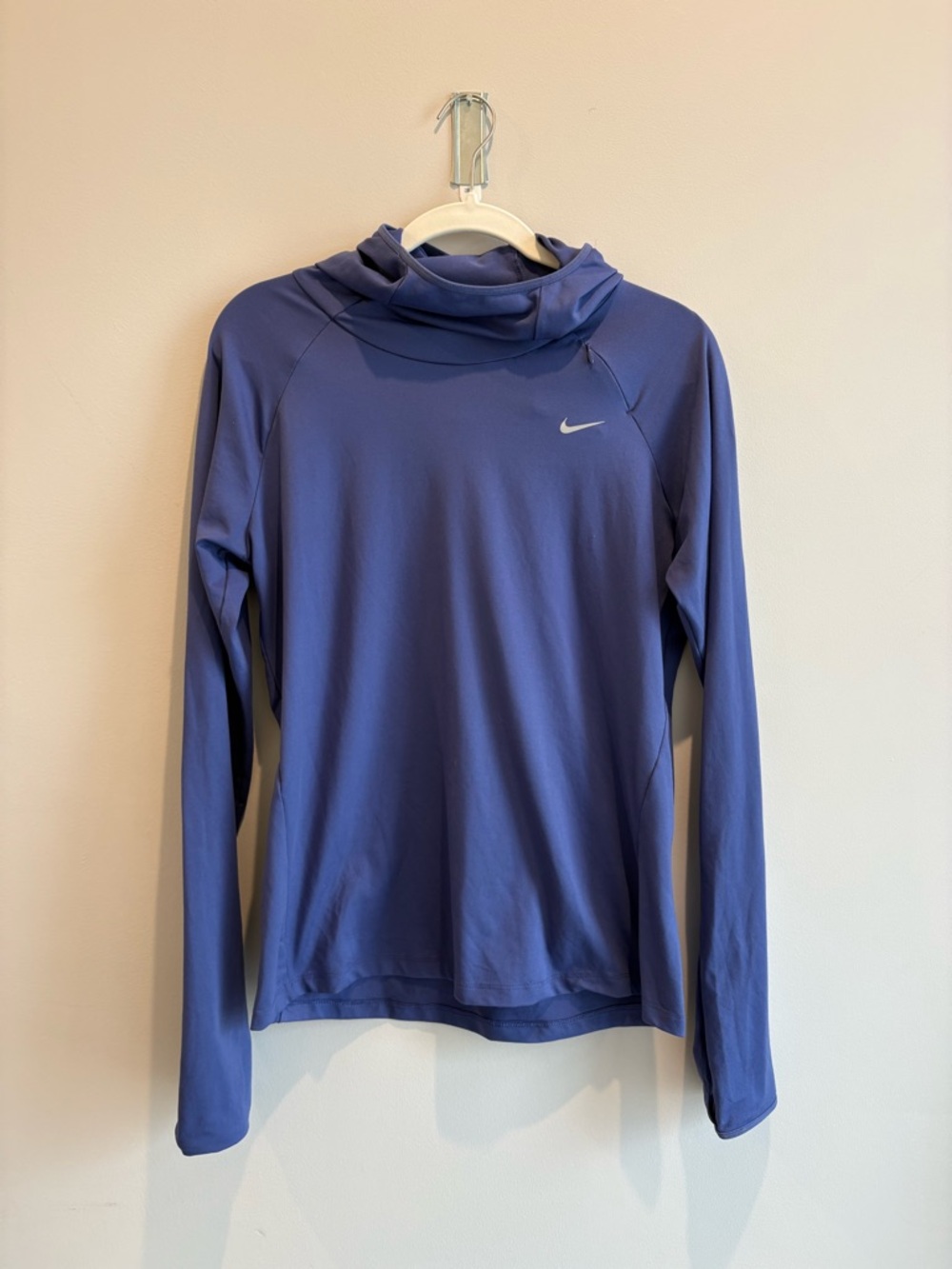 Nike Hooded Long-Sleeve Performance Top - Periwinkle with Hood
